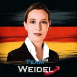 Team Weidel Aufkleber – Quadratischer Sticker für politische Statements