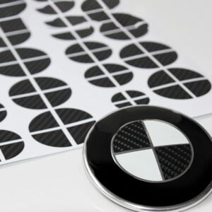 Carbon Emblem Aufkleber Set – 30-teilig, wetterfest & UV-beständig, passend für BMW E36, E46, E90 und weitere Modelle