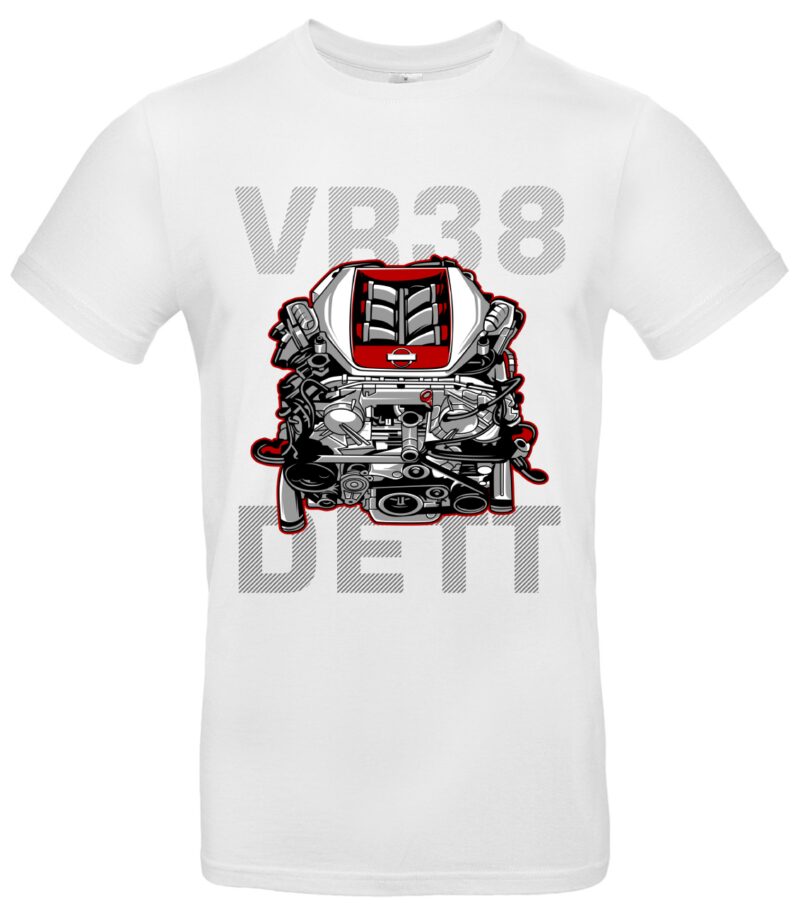 T-Shirt mit VR38DETT GTR-Motor-Design Perfekt für Tuning- und Auto-Fans – Bild 2