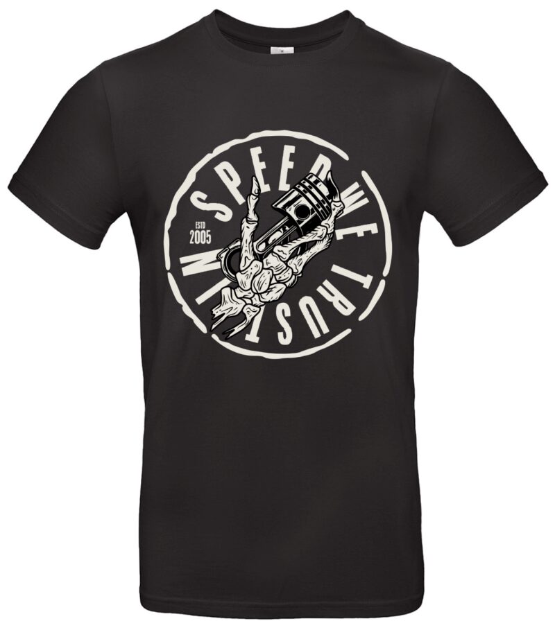 In Speed We Trust T-Shirt Racing Spruch für Auto- und Tuning-Fans Ideal für Liebhaber schneller Autos
