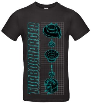 Hochwertiges Turbocharger T-Shirt Motorsport Fanshirt aus Baumwolle