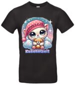 Kuscheliges Katzen-Shirt mit Teddybär Süßes Chibi-Motiv Kuschelzeit Perfekt für Tierliebhaber