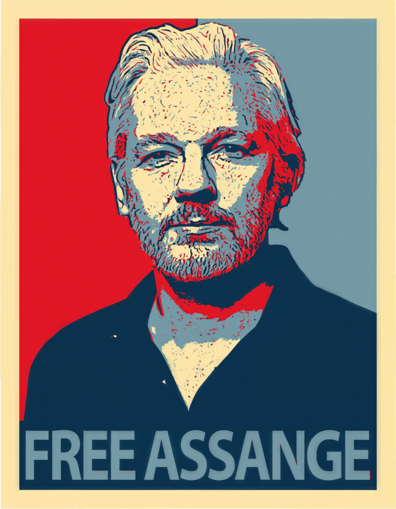 Free Assange Aufkleber – 2er Set Sticker 11,5x9 cm – Wetterfest & UV-beständig – Auto Laptop USA Protest Meinungsfreiheit