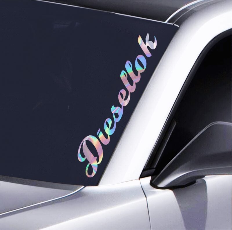 Diesellok Auto Aufkleber - Lustiger Schriftzug für Diesel Fahrzeuge - 55x9 cm für Frontscheibe - Tuning Deko für Auto & LKW - Hingucker mit Witz – Bild 3