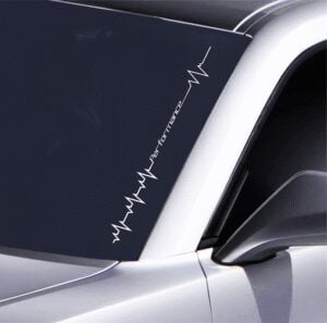 Herzschlag EKG Auto Aufkleber UV-beständig & wetterfest Premium Tuning Sticker 55x6 cm Für Indoor & Outdoor Rückstandsfrei entfernbar, konturgeschnitten, JDM Style