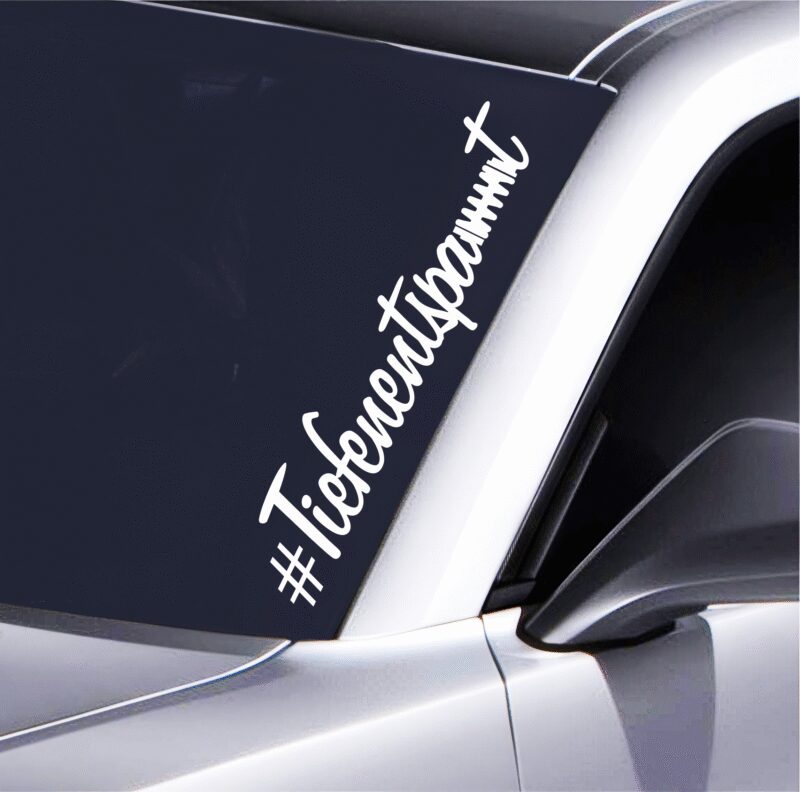 Auto Aufkleber Tiefenentspannt - 55x12cm Schriftzug für Frontscheibe - Perfekt fürs Tuning & Tieferlegung - Ideal für Fahrwerk & Federn Fans - Wetterfest & Rückstandslos entfernbar