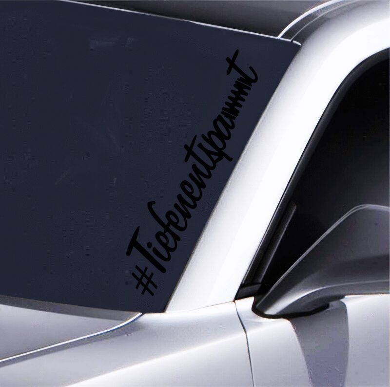 Auto Aufkleber Tiefenentspannt - 55x12cm Schriftzug für Frontscheibe - Perfekt fürs Tuning & Tieferlegung - Ideal für Fahrwerk & Federn Fans - Wetterfest & Rückstandslos entfernbar – Bild 3