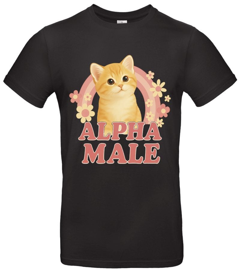 Alpha Male Katzen T-Shirt Lustiges Motiv für Tierliebhaber Hochwertige Baumwolle Anführer Design Perfektes Geschenk für Katzenfreunde