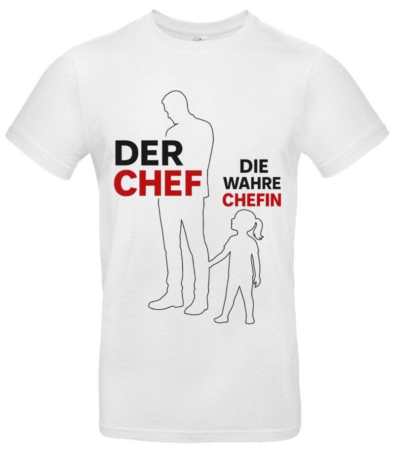 Der Chef und die wahre Chefin T-Shirt Lustiges Vater Tochter Shirt Perfekt für Vatertag & Familie Geschenkidee für Papa & Kinder Matching Partnerlook Tshirt – Bild 2