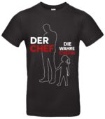 Der Chef und die wahre Chefin T-Shirt Lustiges Vater Tochter Shirt Perfekt für Vatertag & Familie Geschenkidee für Papa & Kinder Matching Partnerlook Tshirt