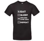 Zenless Zone Zero T-Shirt Hochwertige Baumwolle Cooler Anime Gamer Style Für Manga Fans & Gamer Motivationsspruch Eat Sleep Zenless Zone Zero Repeat