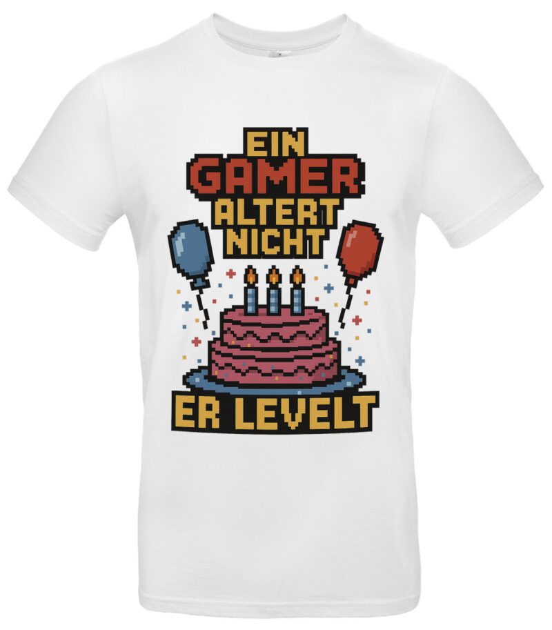 Gamer T-Shirt lustig Ein Gamer altert nicht er levelt Retro Gaming Spruch Perfekt für Zocker & Nerds Ideales Geschenk für Männer & Frauen – Bild 2