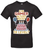 Gamer T-Shirt lustig Ein Gamer altert nicht er levelt Retro Gaming Spruch Perfekt für Zocker & Nerds Ideales Geschenk für Männer & Frauen