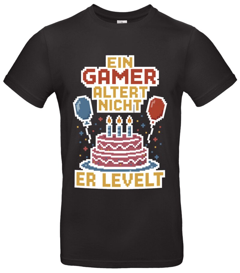Gamer T-Shirt lustig Ein Gamer altert nicht er levelt Retro Gaming Spruch Perfekt für Zocker & Nerds Ideales Geschenk für Männer & Frauen