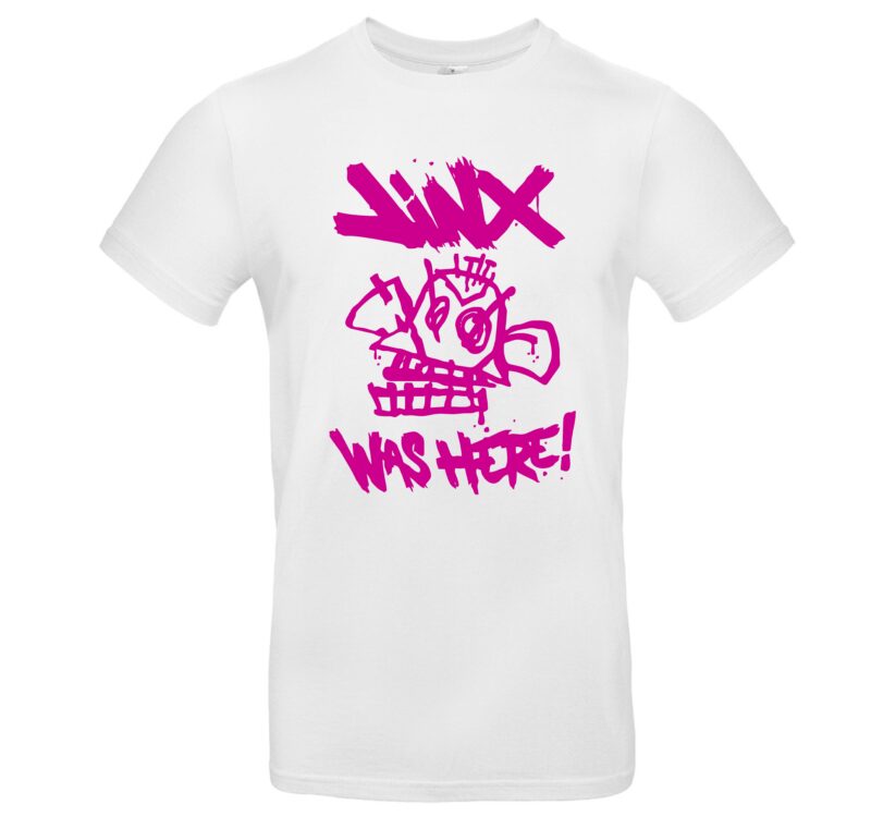 Jinx Was Here Shirt Hochwertiger Druck Unisex Streetwear für Gamer Arcane & League of Legends Fans Cooles Design für Gaming-Enthusiasten – Bild 2