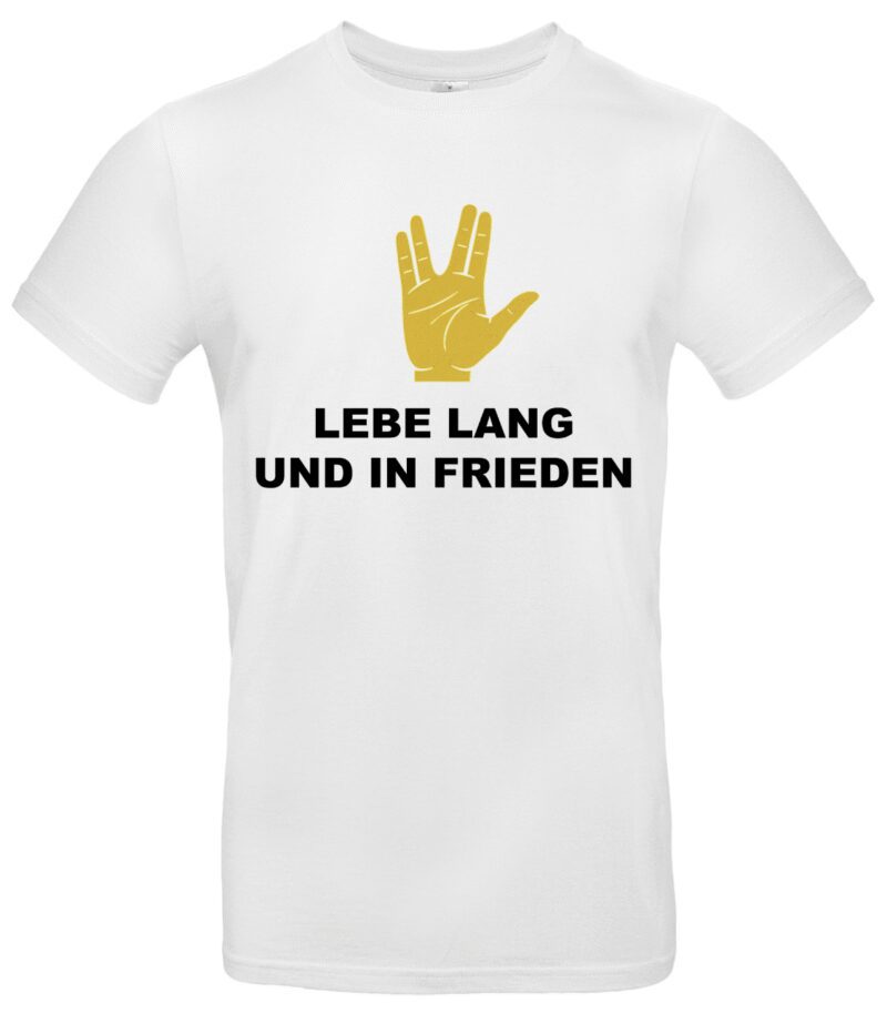 Trekkie Gruß T Shirt Kultiger Lebe lang und in Frieden-Druck Bequem & hochwertig Für Trek Fans Perfekt als Geschenkidee – Bild 2