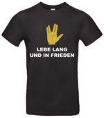 Trekkie Gruß T Shirt Kultiger Lebe lang und in Frieden-Druck Bequem & hochwertig Für Trek Fans Perfekt als Geschenkidee
