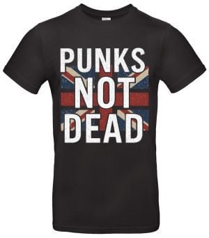 Punks Not Dead T Shirt England Flagge Weicher Baumwolleprint Rocker Streetwear für Männer & Frauen Langlebig & Bequem