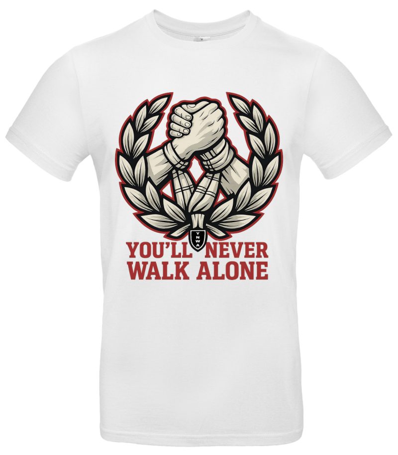You Never Walk Alone T Shirt Baumwolle Unisex Geschenk Fußballfans Inspiration Alltag Retro Design Motivshirt – Bild 2