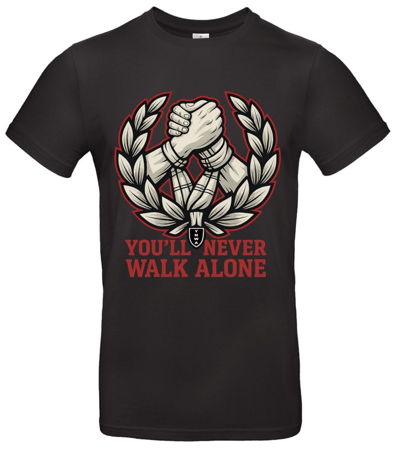 You Never Walk Alone T Shirt Baumwolle Unisex Geschenk Fußballfans Inspiration Alltag Retro Design Motivshirt