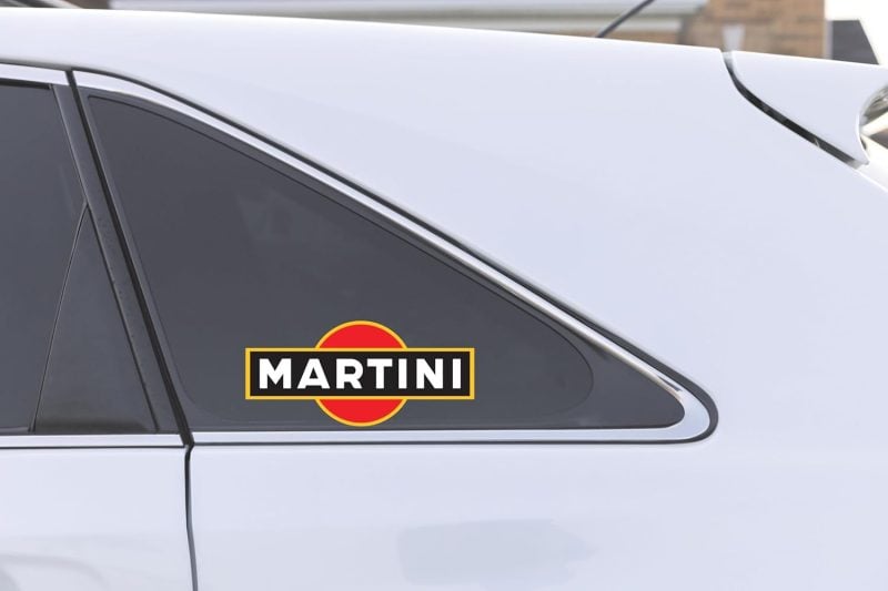 Martini Auto Aufkleber Set 2 Stück 17 cm Rennsport Sticker wetterfest für Auto Motorrad Helm Tuning Deko – Bild 2