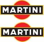 Martini Auto Aufkleber Set 2 Stück 17 cm Rennsport Sticker wetterfest für Auto Motorrad Helm Tuning Deko