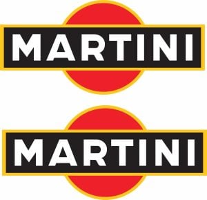 Martini Auto Aufkleber Set 2 Stück 17 cm Rennsport Sticker wetterfest für Auto Motorrad Helm Tuning Deko