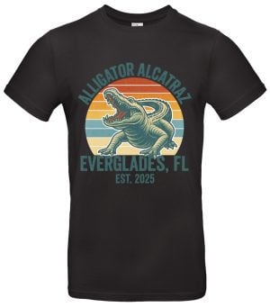 Alligator Alcatraz T-Shirt USA Florida Everglades Motiv 100 % Baumwolle Regular-Fit S–XXL Geschenk für Männer Trump Fan