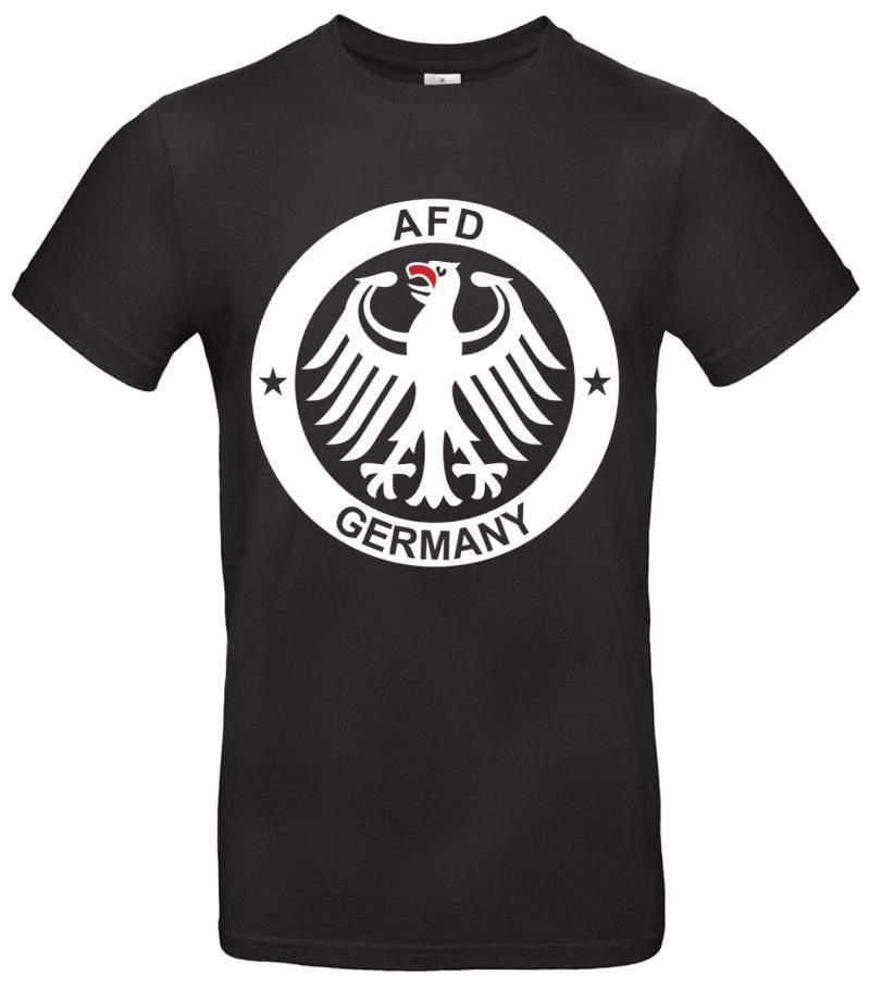AFD Germany T-Shirt Patrioten Look mit Adler Motiv – Schwarz Weiß – 100 % Baumwolle – Political Shirt für Deutschland Fans