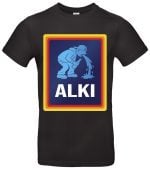 Alki T-Shirt für Männer lustig Satire Shirt mit Bier-Motiv 100 % Baumwolle S–XXL Geschenk für Partytrinker Festival JGA Kneipentour