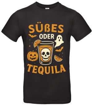 Süßes oder Tequila T-Shirt Halloween Shirt lustig für Party Kostüm Outfit Spruch Funshirt Geschenk