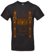 Lederhosen T-Shirt Wiesn Männer Spaßshirt – Mei Lederhosn is in da Wäsch – Ersatz für Tracht – Baumwolle – Weiß oder Schwarz – S bis XXL