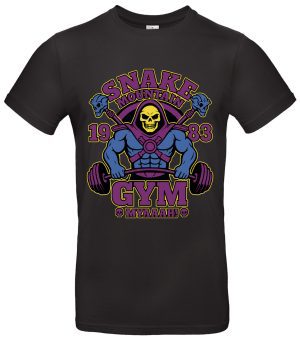 Snake Mountain Gym T-Shirt Skeletor Style – 100 % Baumwolle Regular Fit – Fitness Anime Shirt für Bodybuilder & Nerds – Weiß oder Schwarz – S bis XXL