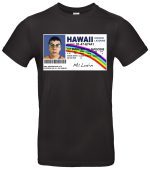 McLovin T-Shirt Hawaii Führerschein Design Kultshirt 100 % Baumwolle Regular Fit Geschenk für Filmfans S–XXL Weiß oder Schwarz