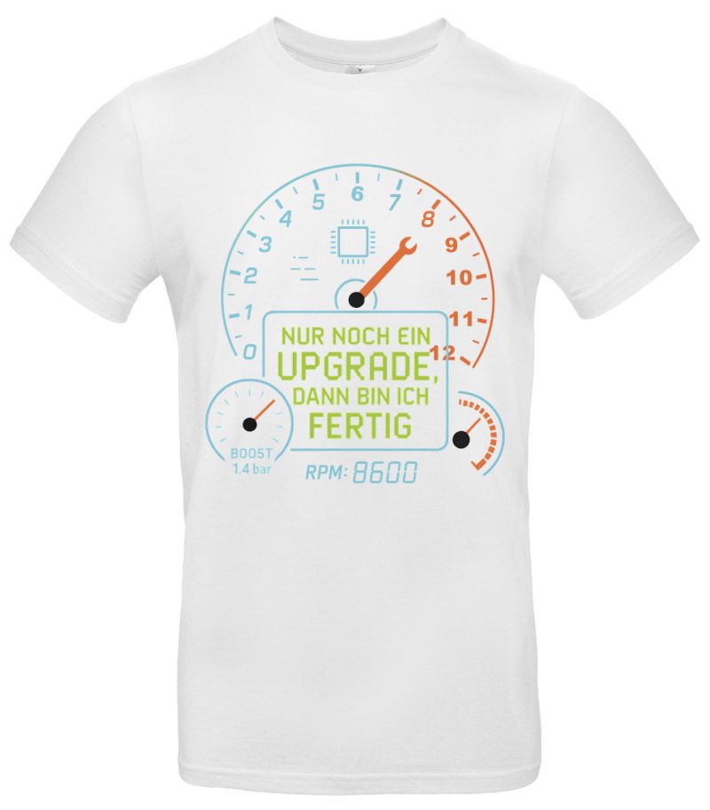 Upgrade Spruch T-Shirt Technik Nerd Geschenk Männer Baumwolle Schwarz Weiß S–XXL RPM Tuning Boost Auto Witziges Shirt für Gamer Entwickler IT-Profis – Bild 2