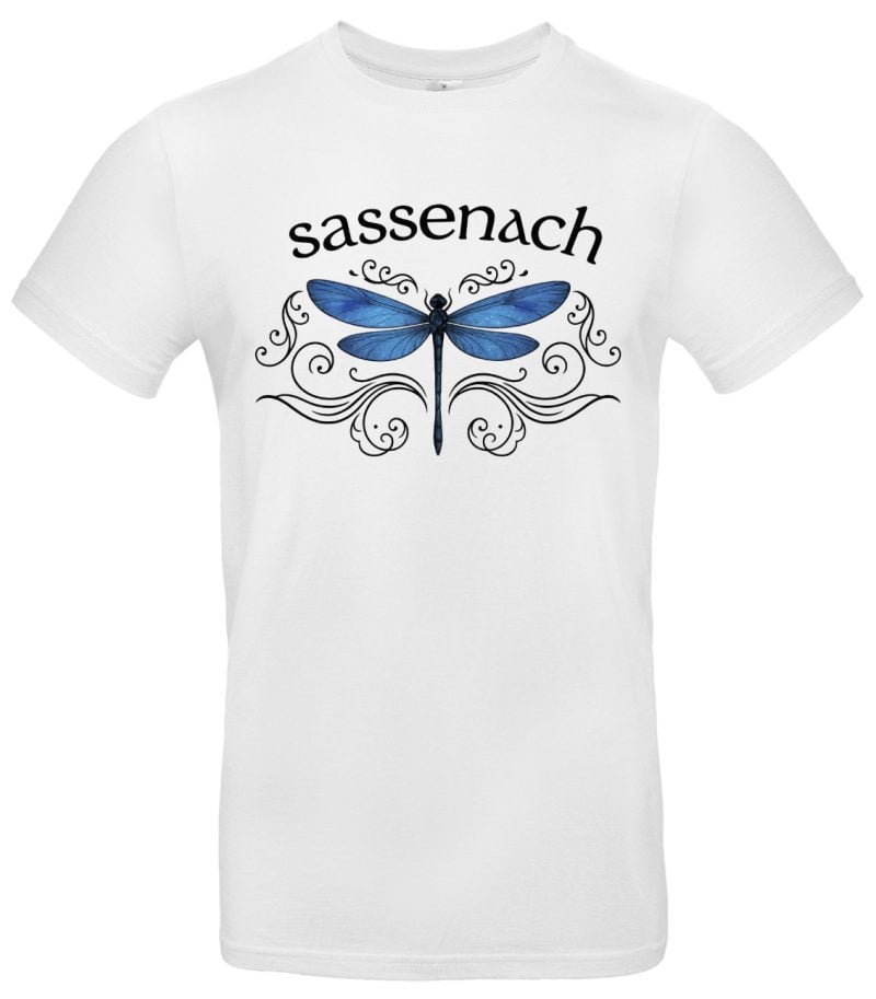 Sassenach T-Shirt Damen Herren 100 % Baumwolle Regular Fit Outlander Libelle Motiv Fan Shirt Geschenk Serie Schwarz Weiß S–XXL – Bild 2