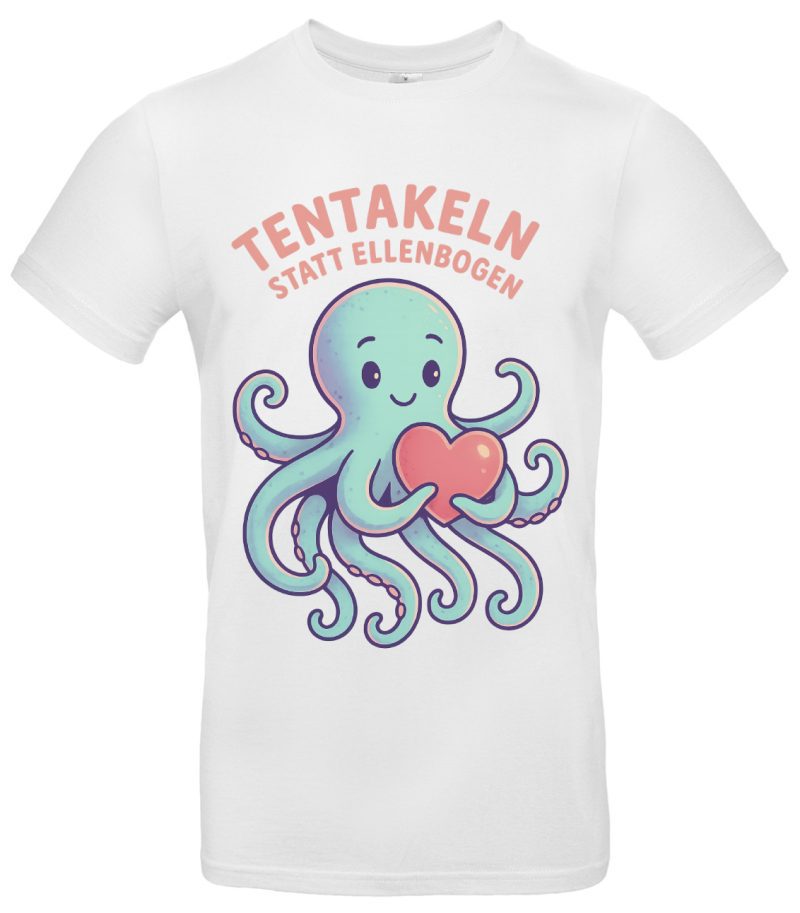 Tentakeln statt Ellenbogen T-Shirt – lustiges Oktopus Shirt gegen Ellenbogenmentalität – 100 % Baumwolle Regular Fit – Geschenk für Empathen & Introvertierte – Bild 2