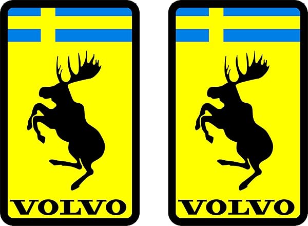 Elch Embleme Aufkleber 2er Set für Volvo, waschstraßenfest 1 Elch Embleme Aufkleber 2er Set für Volvo, waschstraßenfest