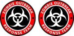 Zombie Outbreak Response Team Aufkleber 100x100 mm wetterfest UV-beständig Vinyl Sticker für Auto Laptop Fenster