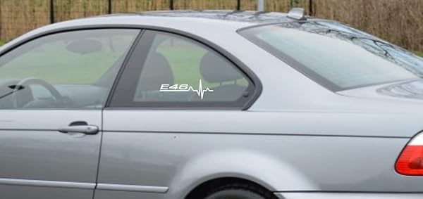 E46 Herzschlag Aufkleber Tuning Sticker Weiß 2er Set 2 E46 Herzschlag Aufkleber Tuning Sticker Weiß 2er Set – Bild 3