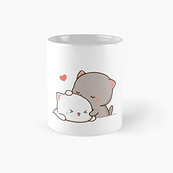 Snuggles Kaffeetasse Mochi Pfirsich und Goma Katze 330ml 1 Snuggles Kaffeetasse Mochi Pfirsich und Goma Katze 330ml