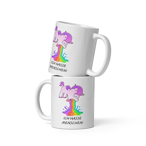 Einhorn Tasse 330 ml mit kotzendem Motiv, lustig 2 Einhorn Tasse 330 ml mit kotzendem Motiv, lustig – Bild 3