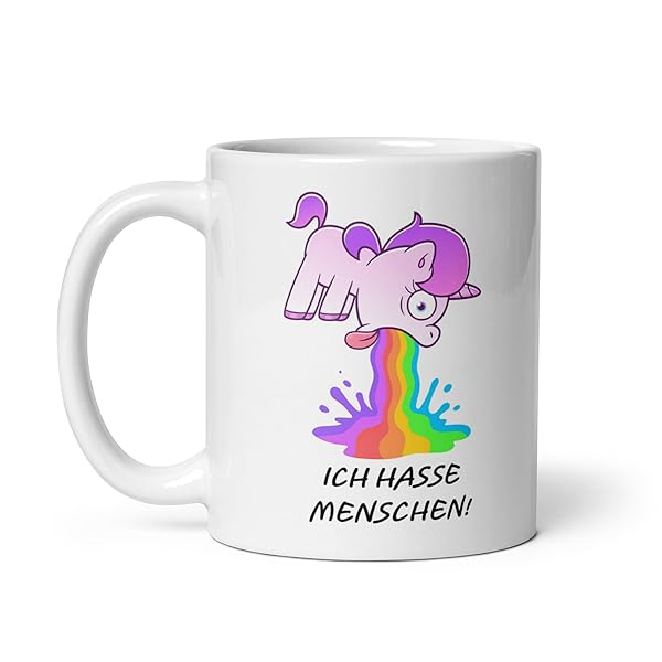 Einhorn Tasse 330 ml mit kotzendem Motiv, lustig 3 Einhorn Tasse 330 ml mit kotzendem Motiv, lustig – Bild 4