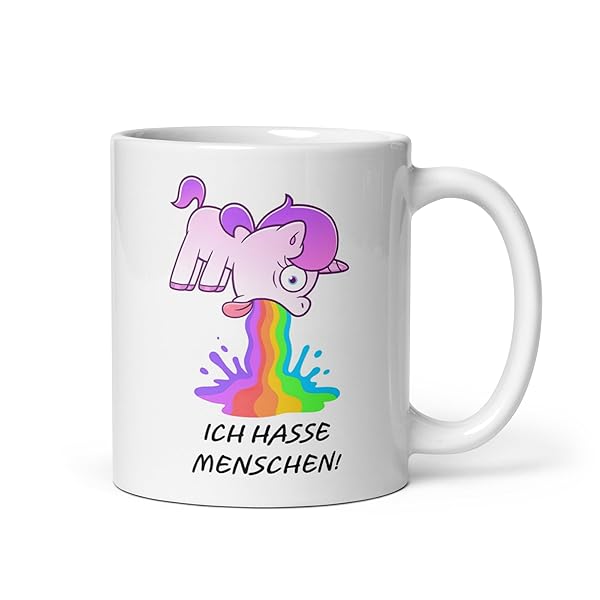 Einhorn Tasse 330 ml mit kotzendem Motiv, lustig 1 Einhorn Tasse 330 ml mit kotzendem Motiv, lustig